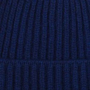 William Lockie Beanies | Dark Cobalt Geelong Lambswool Ribbed Beanie