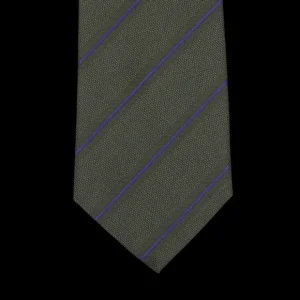 Gierre Milano Ties | Dark Green Blue Striped Silk Lined Tie