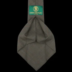 Dreaming Of Monday Ties | Dark Green Checked 7-Fold Vintage French Wool Tie