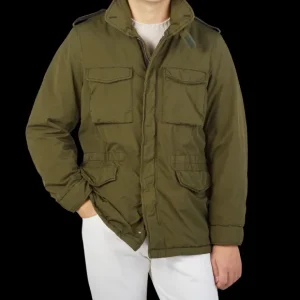 Aspesi Coats & Jackets | Dark Green Nylon Padded Field Jacket