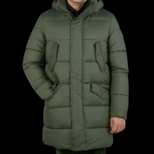 Save The Duck Coats & Jackets | Dark Green Rick Crinkle Nylon Parka