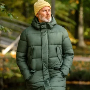 Save The Duck Coats & Jackets | Dark Green Rick Crinkle Nylon Parka