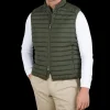 Save The Duck Outerwear | Dark Green Technical Down Leonard Nylon Gilet