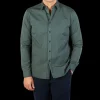 Xacus Shirts | Dark Green Washed Cotton Twill Casual Shirt