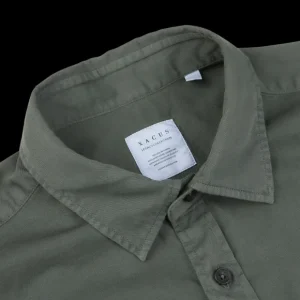 Xacus Shirts | Dark Green Washed Cotton Twill Casual Shirt