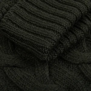 Gran Sasso Knitwear | Dark Green Wool Cable Knit Roll Neck