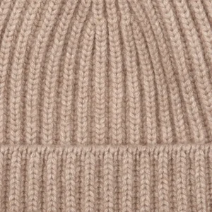 William Lockie Beanies | Dark Natural Cashmere Ribbed Beanie