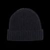 William Lockie Beanies | Dark Navy Cashmere Ribbed Beanie