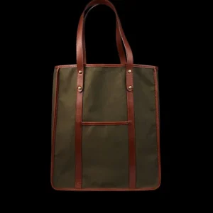 Frank Clegg Tote Bags | Dark Olive Cotton Canvas Market Tote Bag