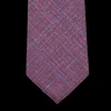 Dreaming Of Monday Ties | Dark Pink Checked 7-Fold Wool Silk Linen Tie