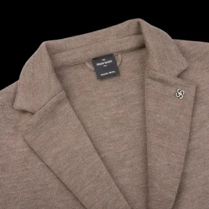 Gran Sasso Outerwear | Dark Taupe Travel Wool Knitted Blazer