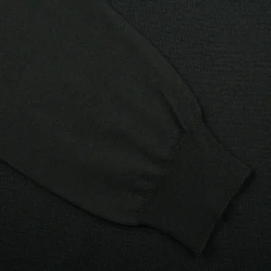 Filippo de Laurentiis Knitwear | Deep Green Super 120S Merino Crew Neck