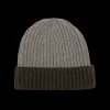 William Lockie Beanies | Derby Grey Two Tone Cashmere Ribbed Beanie