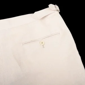 De Petrillo Trousers | Dusty Beige Irish Linen Modello B Trousers