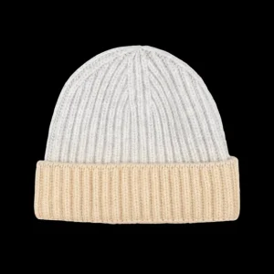 William Lockie Beanies | Earl Grey Two-Tone Cashmere Ribbed Beanie