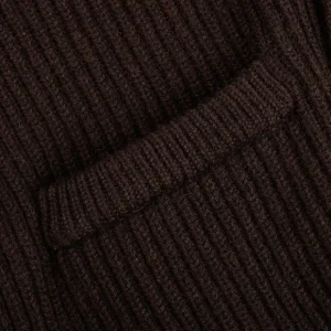 William Lockie Cardigans | Ebony Brown Lambswool Shawl Collar Cardigan