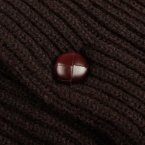 William Lockie Cardigans | Ebony Brown Lambswool Shawl Collar Cardigan
