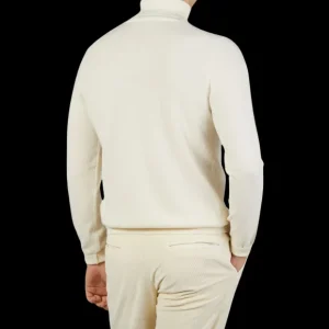 Zanone Knitwear | Ecru Beige Wool Cashmere Rollneck