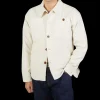 Tela Genova Outerwear | Ecru White Brushed Cotton Leo Overshirt