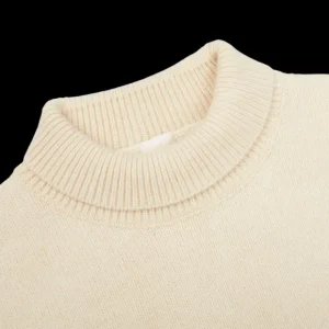 G.R.P Sweaters | Ecru Wool Cashmere Mock Neck Sweater