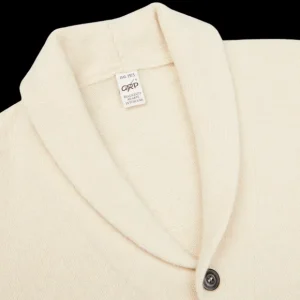 G.R.P Knitwear | Ecru Wool Cashmere Shawl Collar Cardigan