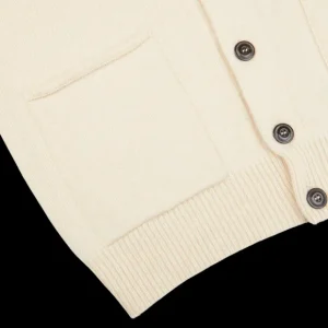 G.R.P Knitwear | Ecru Wool Cashmere Shawl Collar Cardigan
