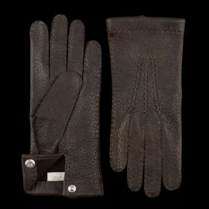 Hestra Gloves | Espresso Peccary Unlined Palm Button Gloves