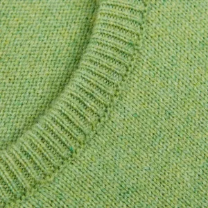 William Lockie Sweaters | Foliage Green Crew Neck Cashmere Sweater