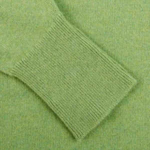 William Lockie Sweaters | Foliage Green Crew Neck Cashmere Sweater