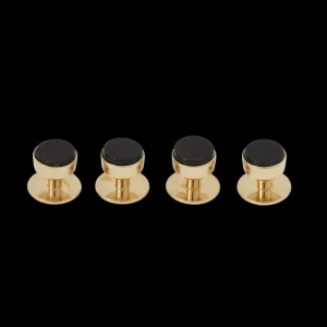 Codis Maya Jewellery | Gold Plated Onyx Bow Stud Set