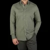 Stenströms Shirts | Grass Green Cotton Flannel Slimline Bd Shirt