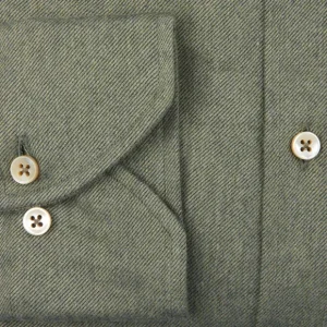 Stenströms Shirts | Grass Green Cotton Flannel Slimline Bd Shirt