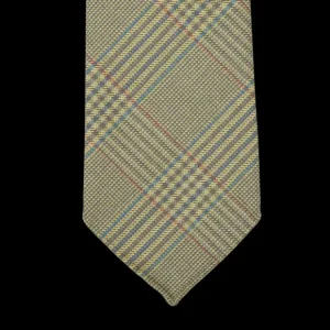 Dreaming Of Monday Ties | Green Checked 7-Fold Vintage French Wool Tie