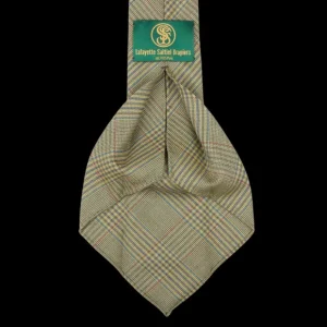Dreaming Of Monday Ties | Green Checked 7-Fold Vintage French Wool Tie