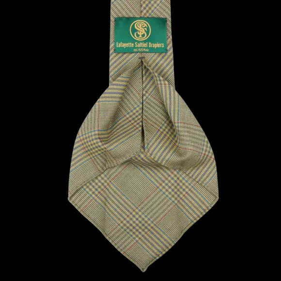 Dreaming Of Monday Ties | Green Checked 7-Fold Vintage French Wool Tie