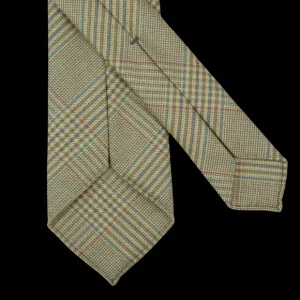Dreaming Of Monday Ties | Green Checked 7-Fold Vintage French Wool Tie