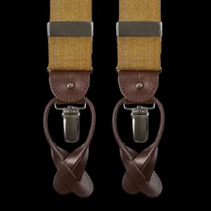 Albert Thurston Braces | Green Checked Wool Tweed 35Mm Braces