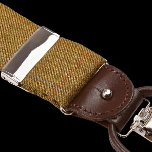 Albert Thurston Braces | Green Checked Wool Tweed 35Mm Braces