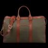 Frank Clegg Weekend Bags | Green Cotton Canvas Compass Travel Duffle