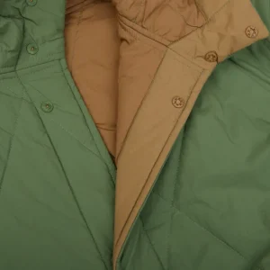 Universal Works Outerwear | Green Diamond Quilted Nylon Parka