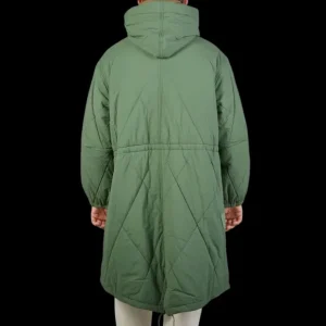 Universal Works Outerwear | Green Diamond Quilted Nylon Parka