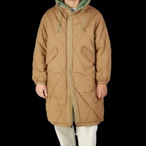 Universal Works Outerwear | Green Diamond Quilted Nylon Parka