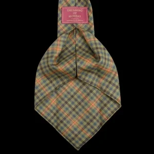 Dreaming Of Monday Ties | Green Guarded Gunclub Checked 7-Fold Wool Tie