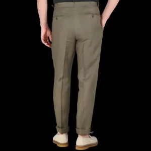 De Petrillo Trousers | Green Irish Linen Modello B Trousers