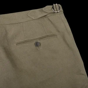 De Petrillo Trousers | Green Irish Linen Modello B Trousers