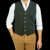 Gran Sasso Knitwear | Green Melange Knitted Merino Wool Waistcoat