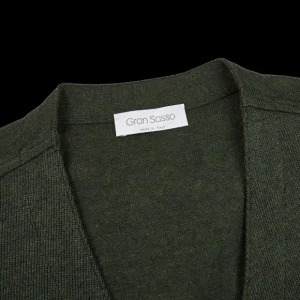 Gran Sasso Knitwear | Green Melange Knitted Merino Wool Waistcoat