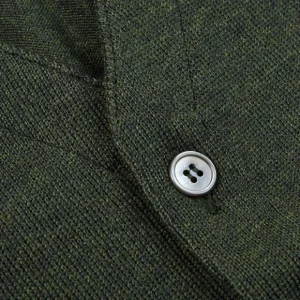 Gran Sasso Knitwear | Green Melange Knitted Merino Wool Waistcoat