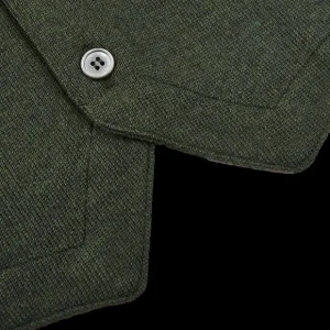 Gran Sasso Knitwear | Green Melange Knitted Merino Wool Waistcoat