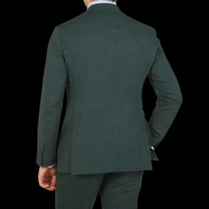 Baltzar Sartorial Suits | Green Melange Wool Linen Suit Jacket